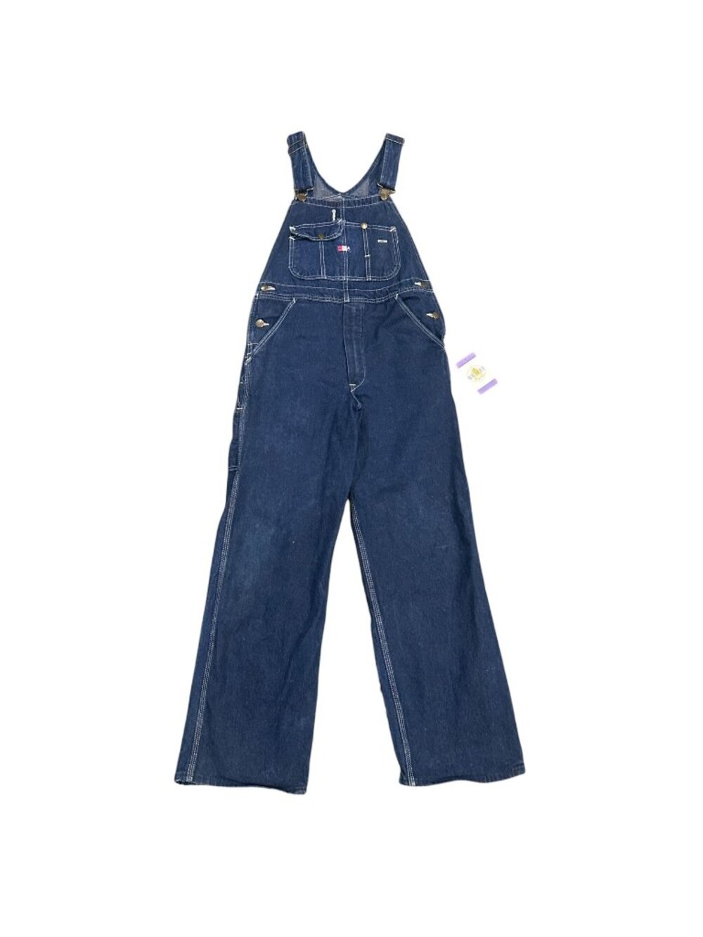 Vintage USA Works Denim Overalls Mens 30X30 Blue Dark Wash Cotton Made In USA